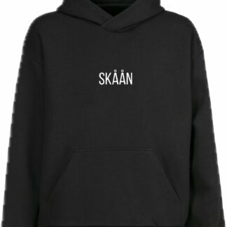 Svart Hoodie med "Skåån" text och emblem